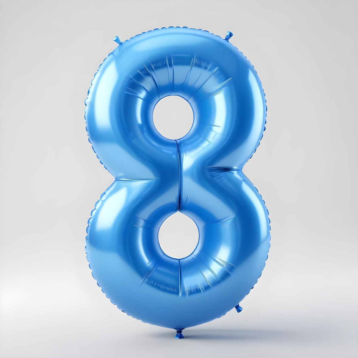 A Blue Number Eight Balloon With A Glossy Finish Isolated On A White Background Perfect For Birthday Decorations And Party Themes 4 261f