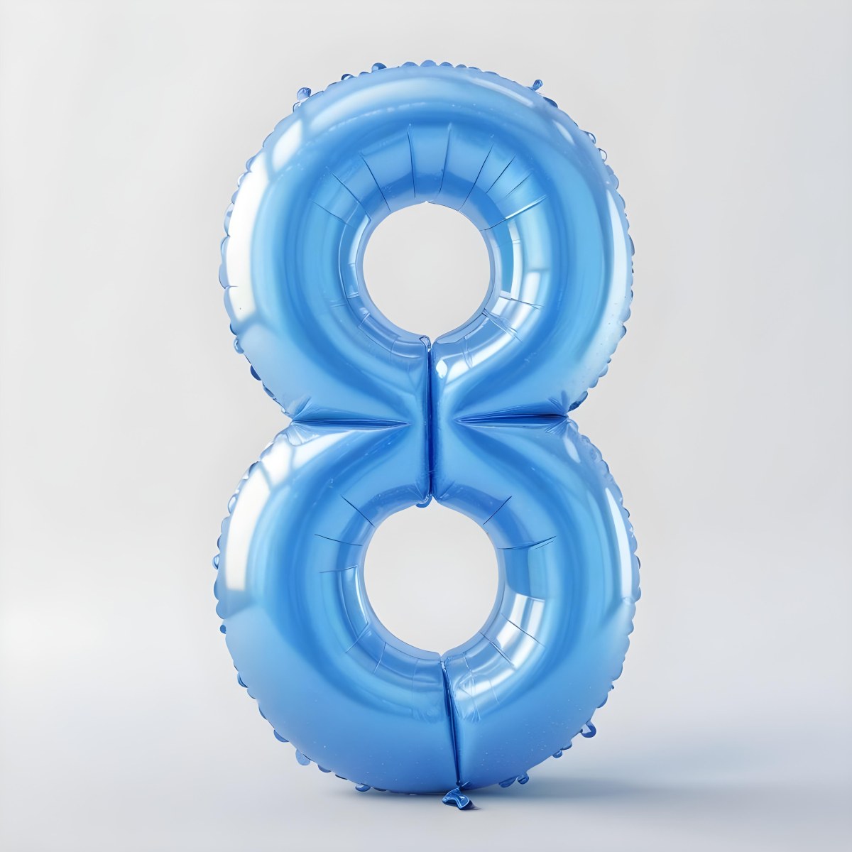 A Blue Number Eight Balloon With A Glossy Finish Isolated On A White Background Perfect For Birthday Decorations And Party Themes 42 68c1