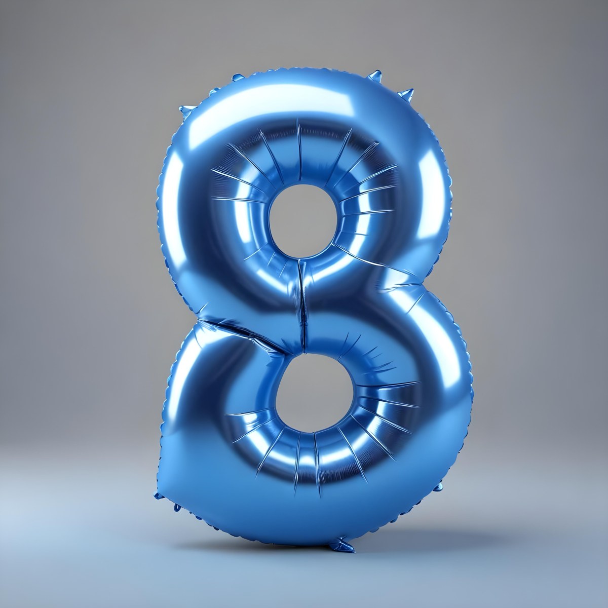 A Blue Number Eight Balloon With A Glossy Finish Isolated On A White Background Perfect For Birthday Decorations And Party Themes 43 0acb