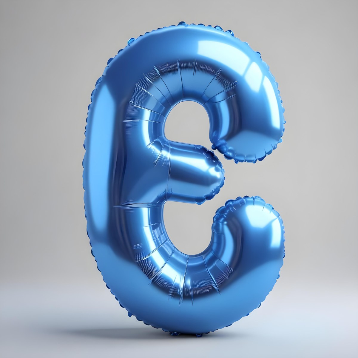A Blue Number Eight Balloon With A Glossy Finish Isolated On A White Background Perfect For Birthday Decorations And Party Themes 6 C50a