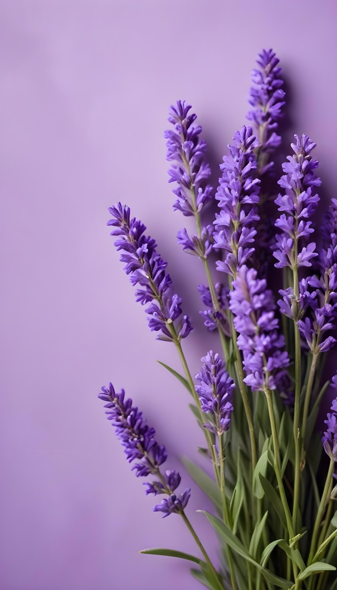 A Bouquet Of Purple Lavender Flowers Against A Soft Purple Background 19 3c1d