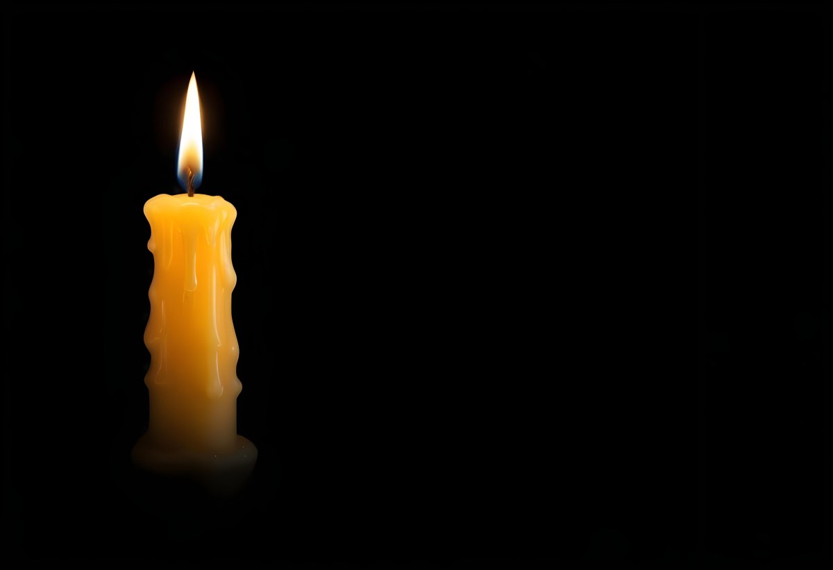 A Burning Candle With A Bright Flame The Wax Is Dripping Down The Side Casting A Warm Glow In A Dark Room 8 8734