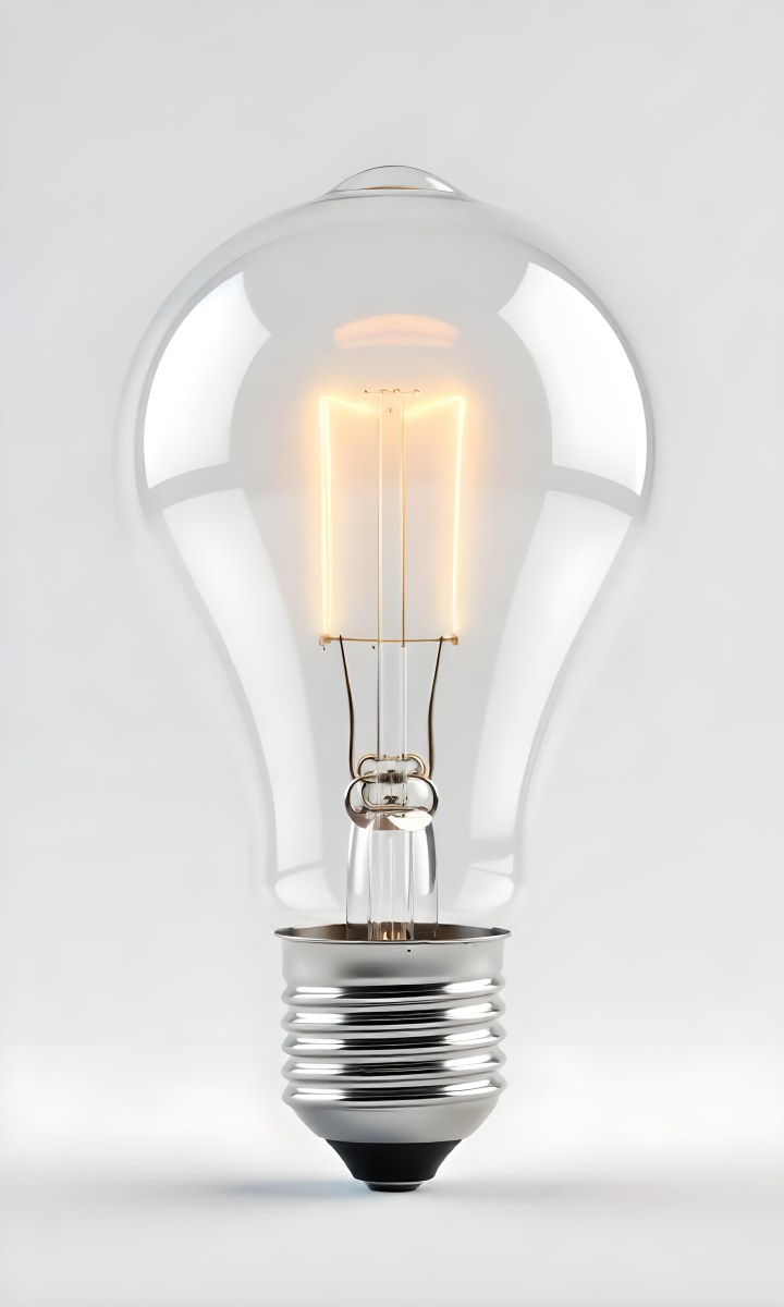 A Clear Light Bulb With Visible Filament And Internal Components Set Against A Plain White Background Showcasing A Clean And Minimalist Design 14 8cea