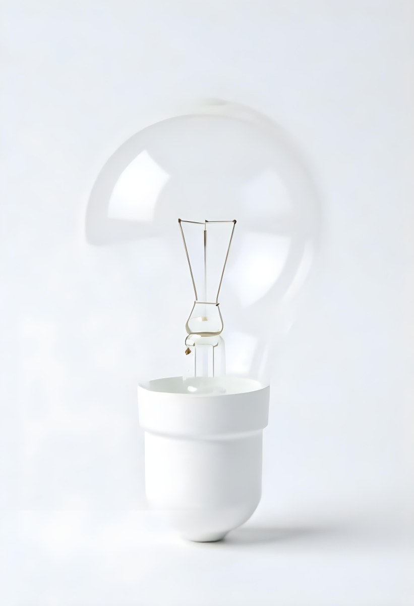 A Clear Light Bulb With Visible Filament And Internal Components Set Against A Plain White Background Showcasing A Clean And Minimalist Design 47 C1b8