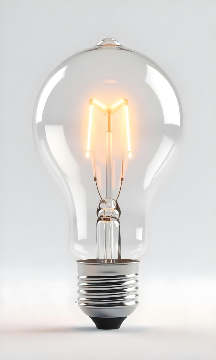 A Clear Light Bulb With Visible Filament And Internal Components Set Against A Plain White Background Showcasing A Clean And Minimalist Design 5 3f60
