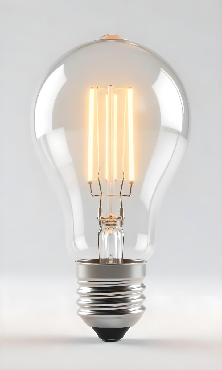A Clear Light Bulb With Visible Filament And Internal Components Set Against A Plain White Background Showcasing A Clean And Minimalist Design 9 1350
