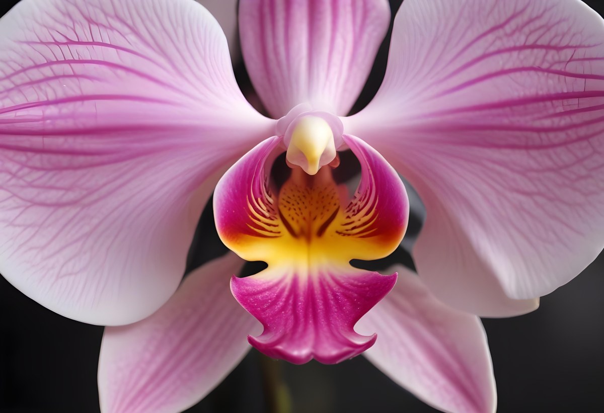 A Close Up Of A Single Pink Orchid Flower