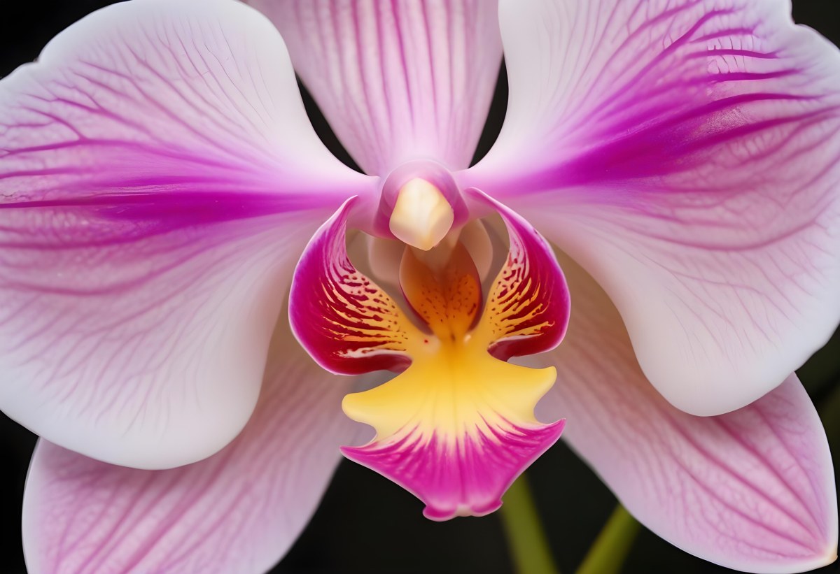 A Close Up Of A Single Pink Orchid Flower With Delicate Petals And A Yellow Center 15 Cd84