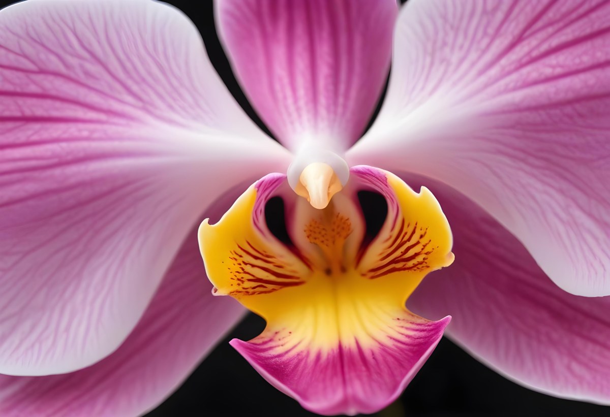 A Close Up Of A Single Pink Orchid Flower With Delicate Petals And A Yellow Center 3 A6df