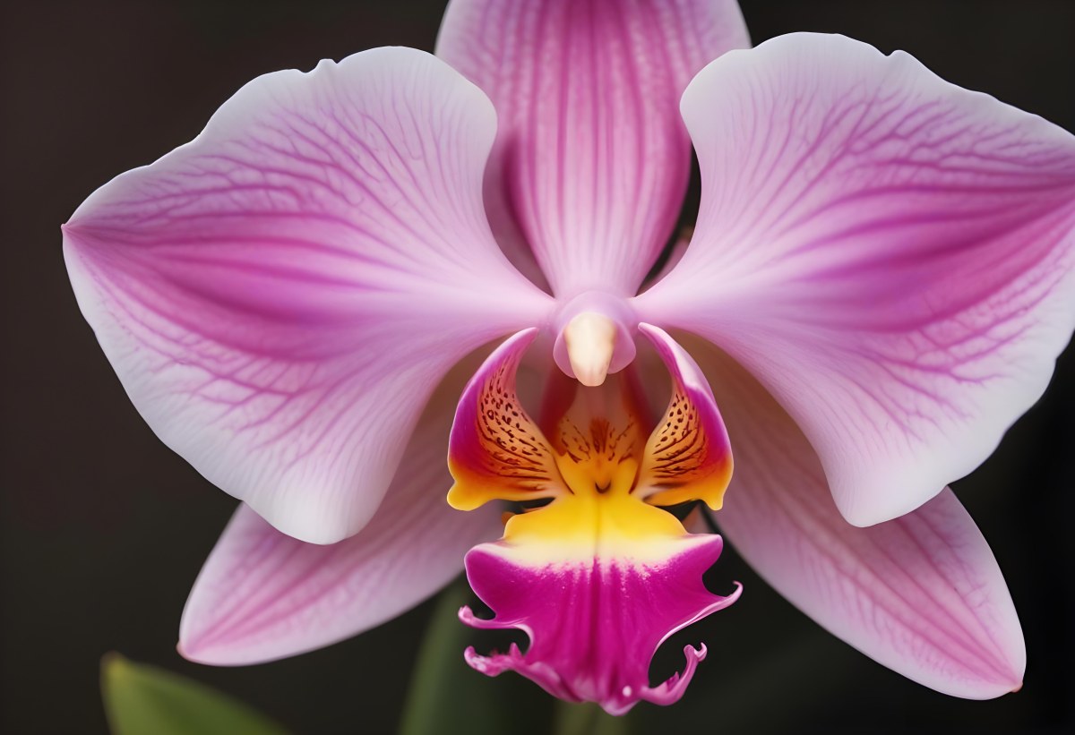 A Close Up Of A Single Pink Orchid Flower With Delicate Petals And A Yellow Center 7 370f