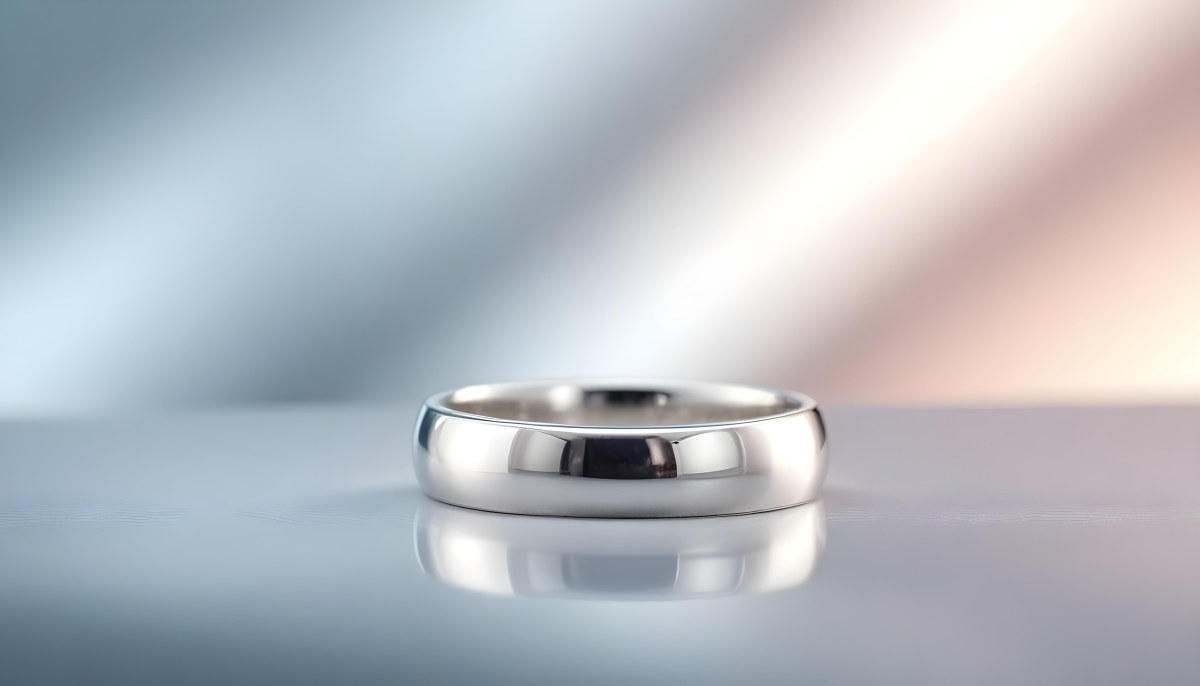A Close Up View Of A Silver Metal Ring Or Band On A Reflective Surface 5 F9c8