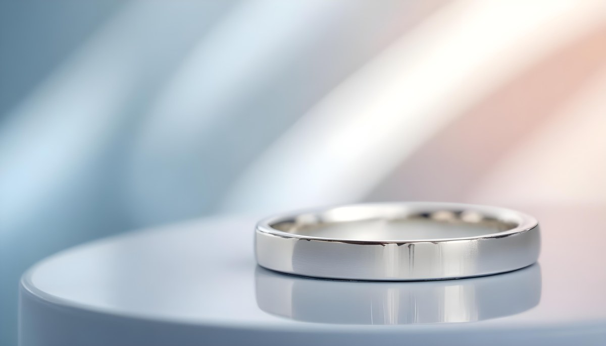 A Close Up View Of A Silver Metal Ring Or Band On A Reflective Surface 7 2830