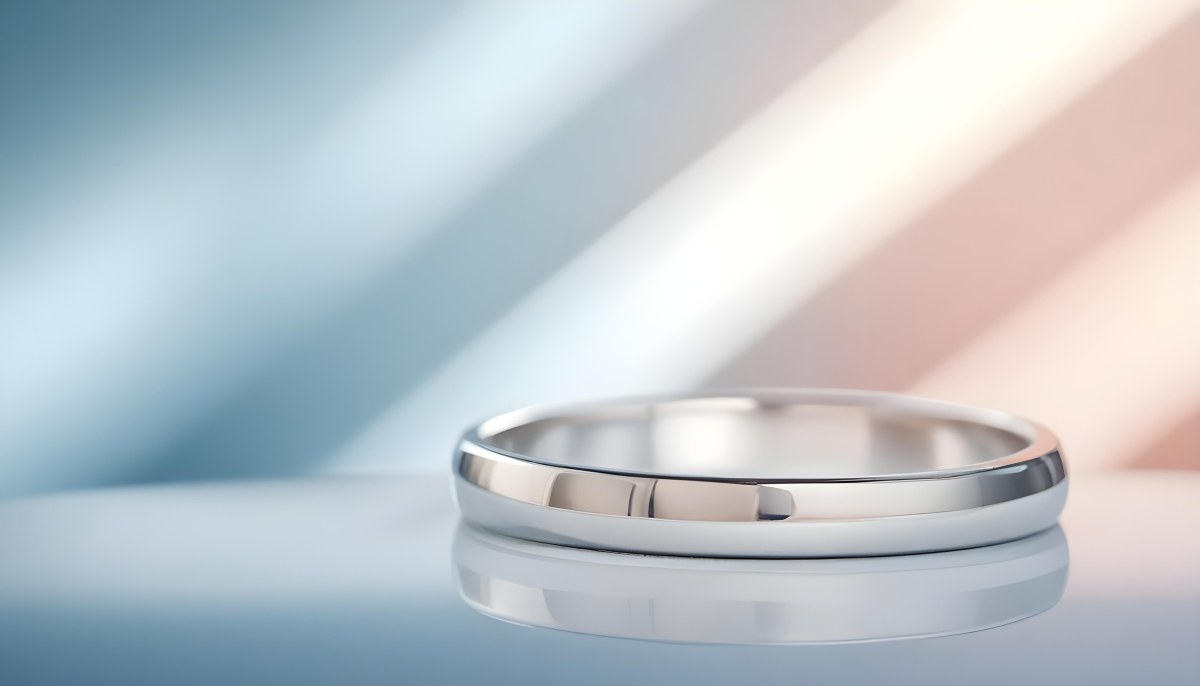 A Close Up View Of A Silver Metal Ring Or Band On A Reflective Surface 8 220a