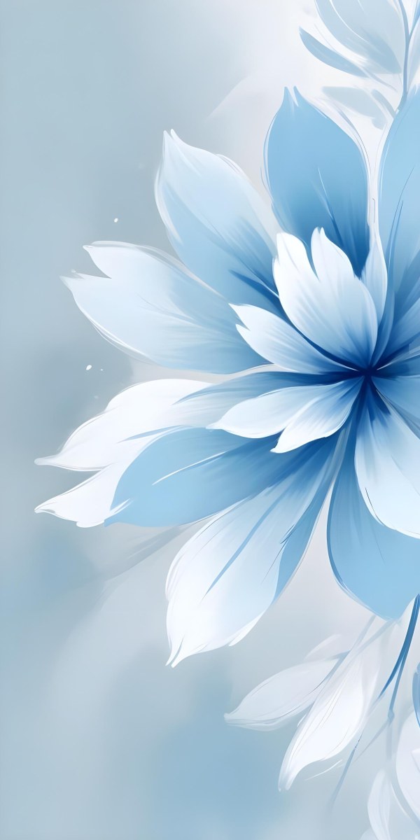A Close Up View Of Large Delicate White Flowers With Soft Blue Petals Against A Pale Blue Background 22 3a2b