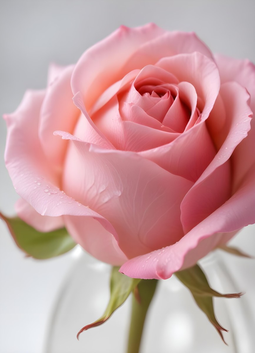 A Closeup Of A Delicate Pink Rose With Soft Velvet 39 534a