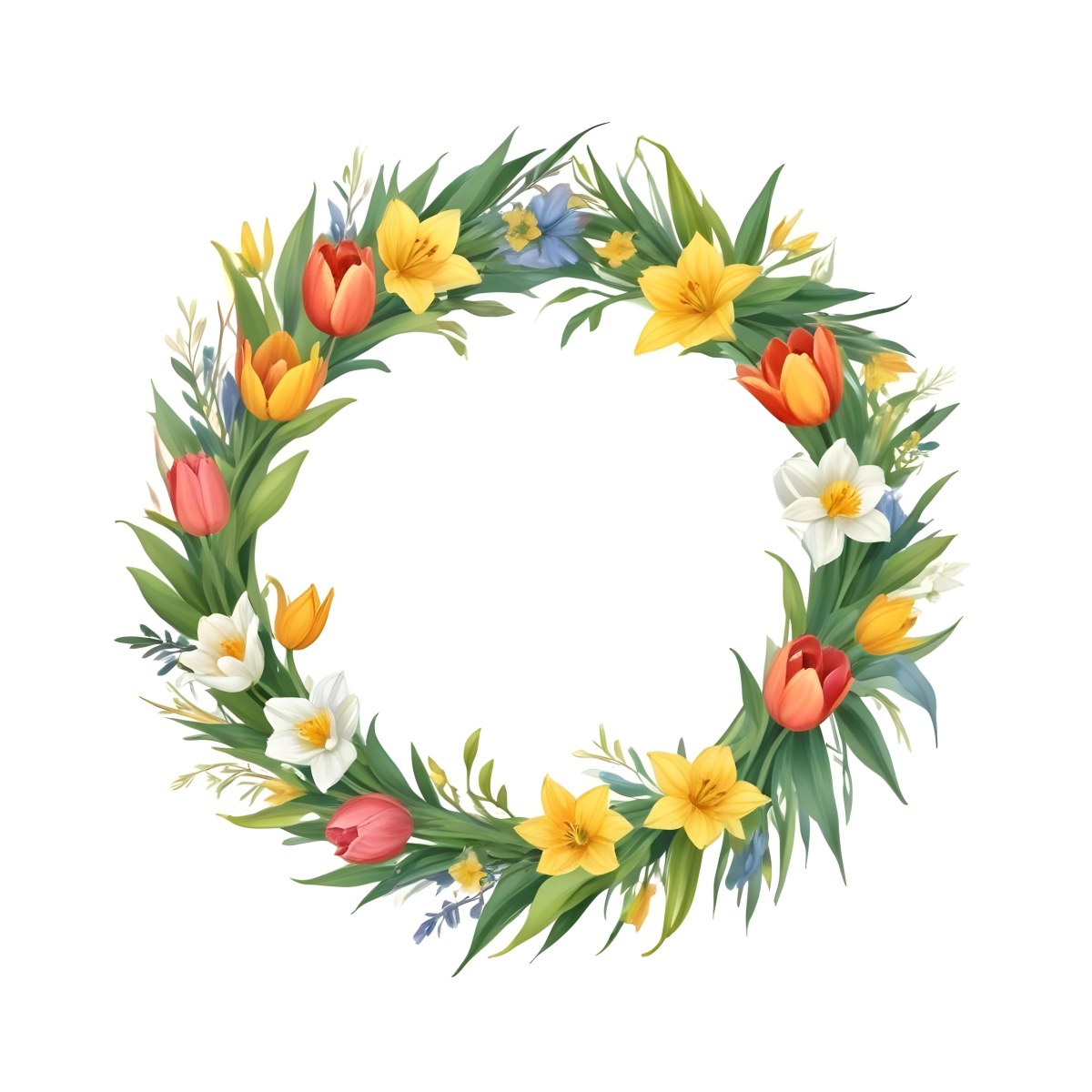 A Colorful Floral Wreath Made Of Tropical Flowers Such
