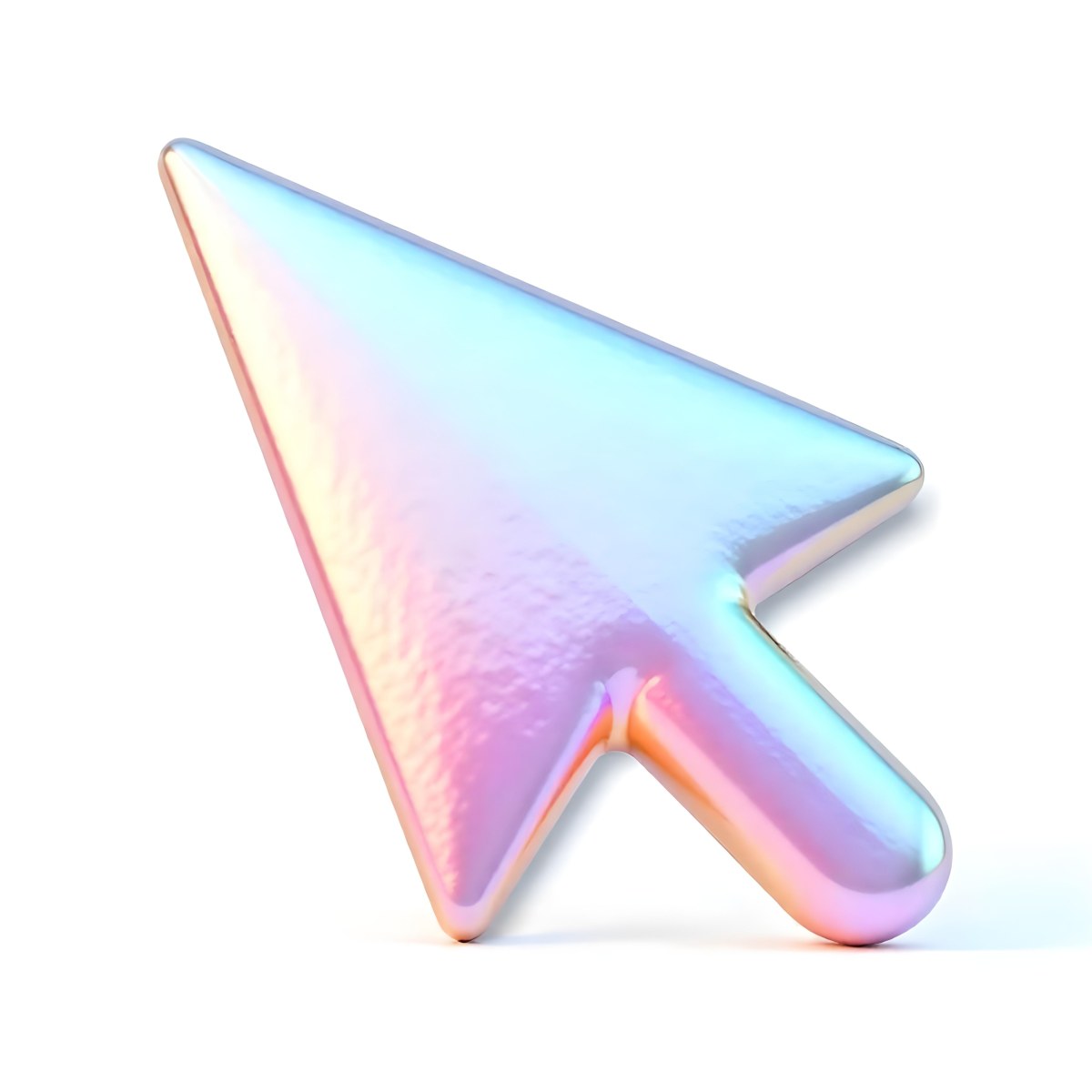 A Colorful Iridescent Computer Cursor Pointing To The Left On A White Background 37 55ac