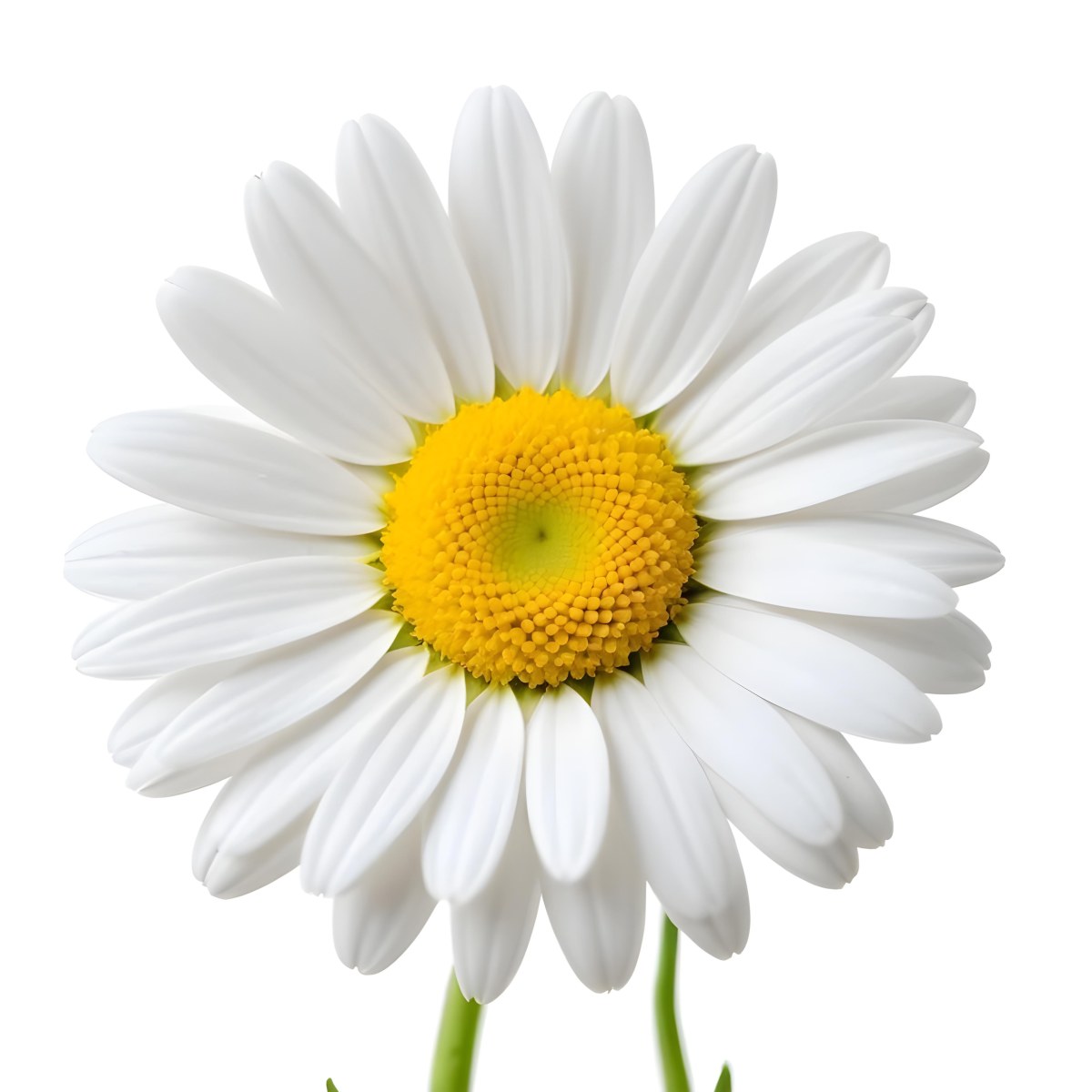A Daisy Flower With Yellow Petals And A White Center Isolated On A White Background Close Up Shot Natural Light Botanical Photography 5 81ce