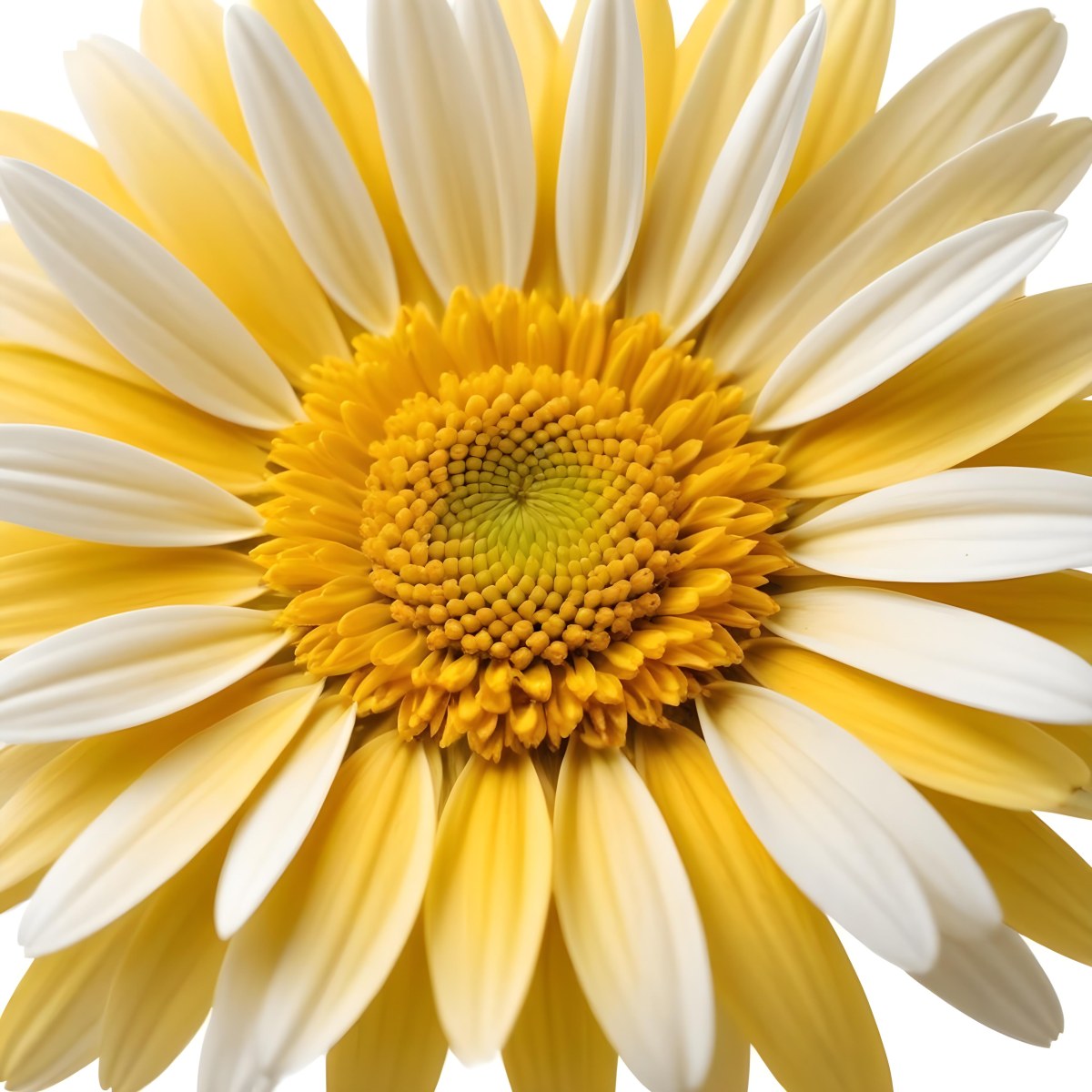 A Daisy Flower With Yellow Petals And A White Center Isolated On A White Background Close Up Shot Natural Light Botanical Photography 6 7b33