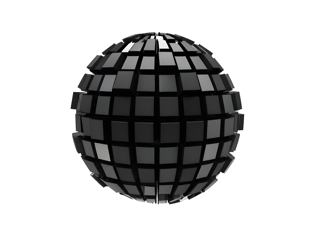 A Disco Ball With A Geometric Pattern Of Squares 1 6163