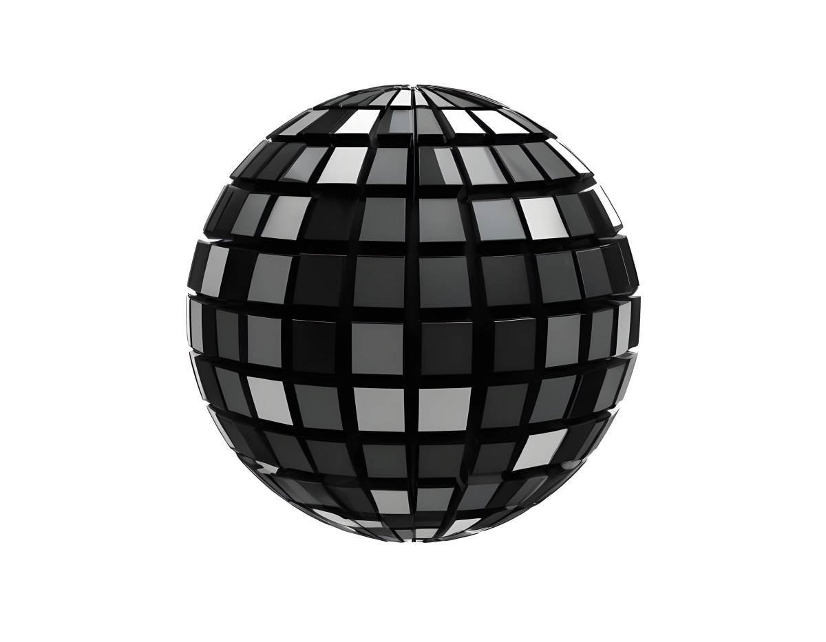 A Disco Ball With A Geometric Pattern Of Squares 5 Ba58