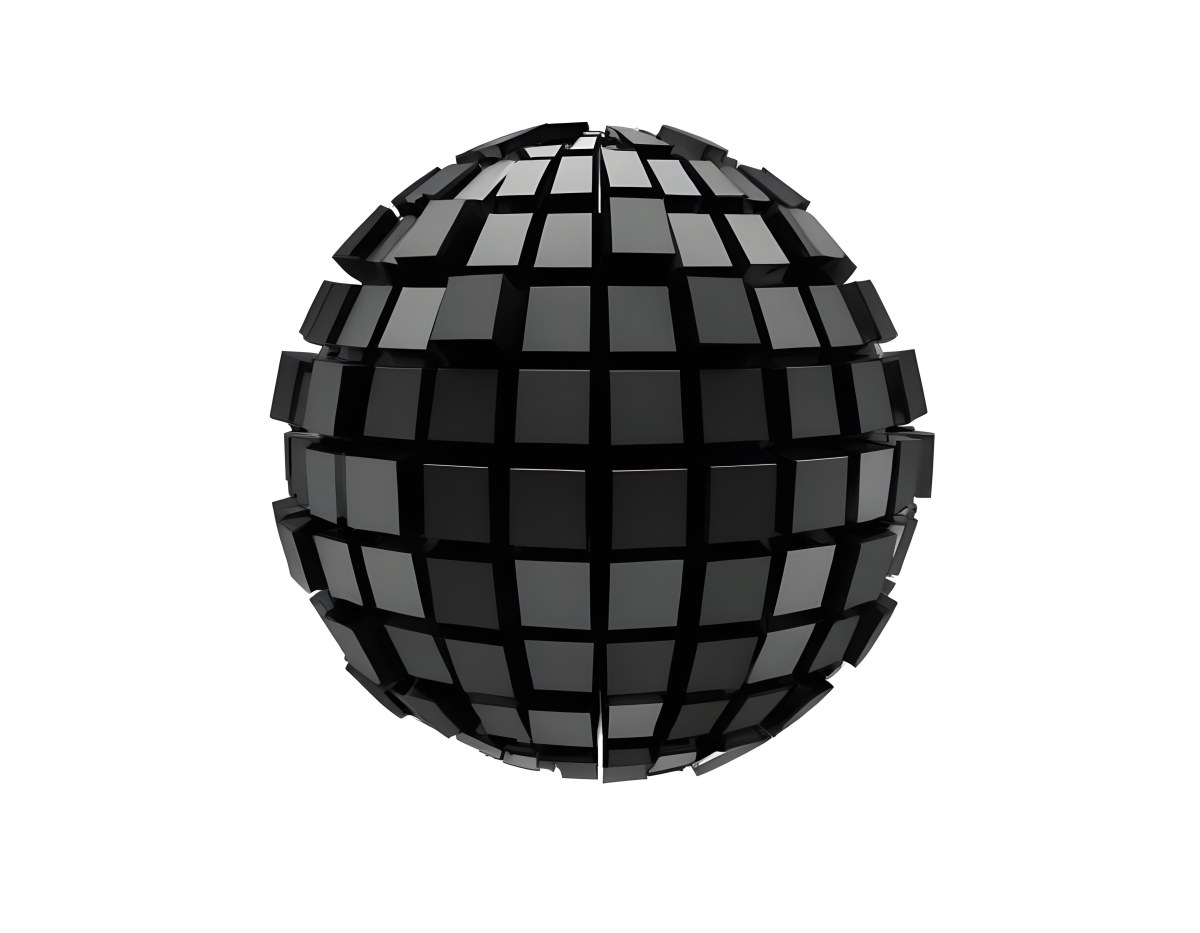 A Disco Ball With A Geometric Pattern Of Squares 6 6576