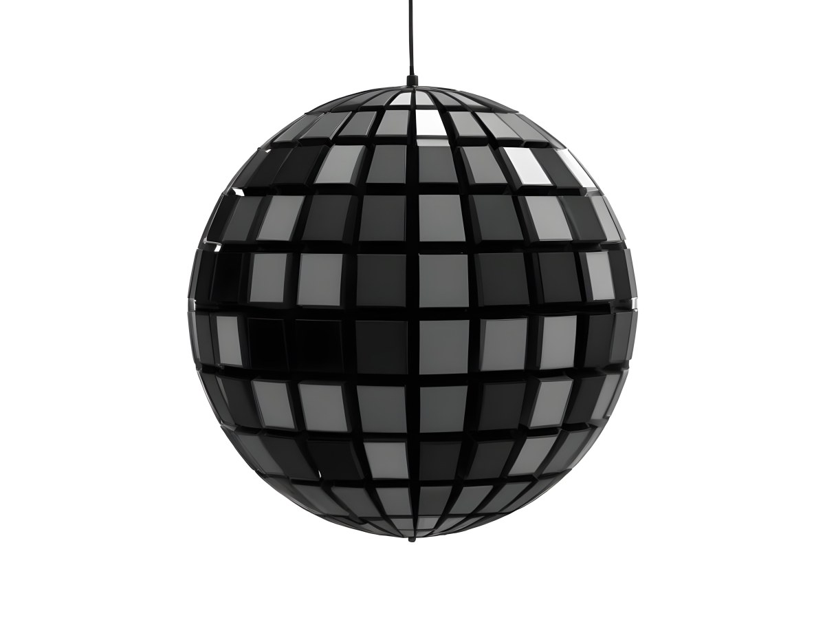 A Disco Ball With A Geometric Pattern Of Squares 7 8062