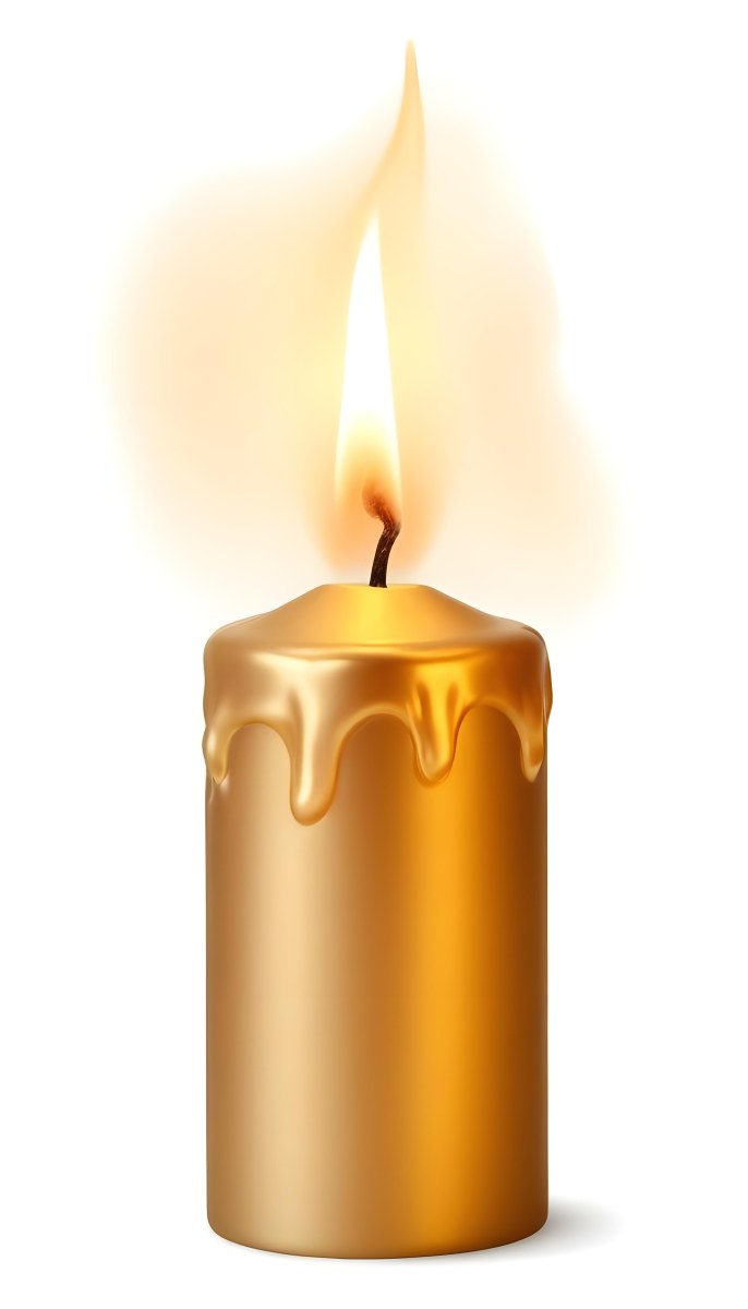 A Golden Candle With A Bright Flame On Top Casting A Warm Glow Isolated On A White Background 10 D920