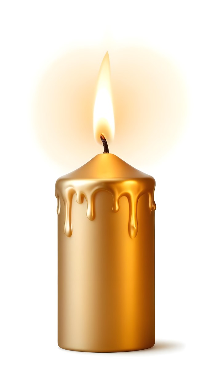 A Golden Candle With A Bright Flame On Top Casting A Warm Glow Isolated On A White Background 15 00d5