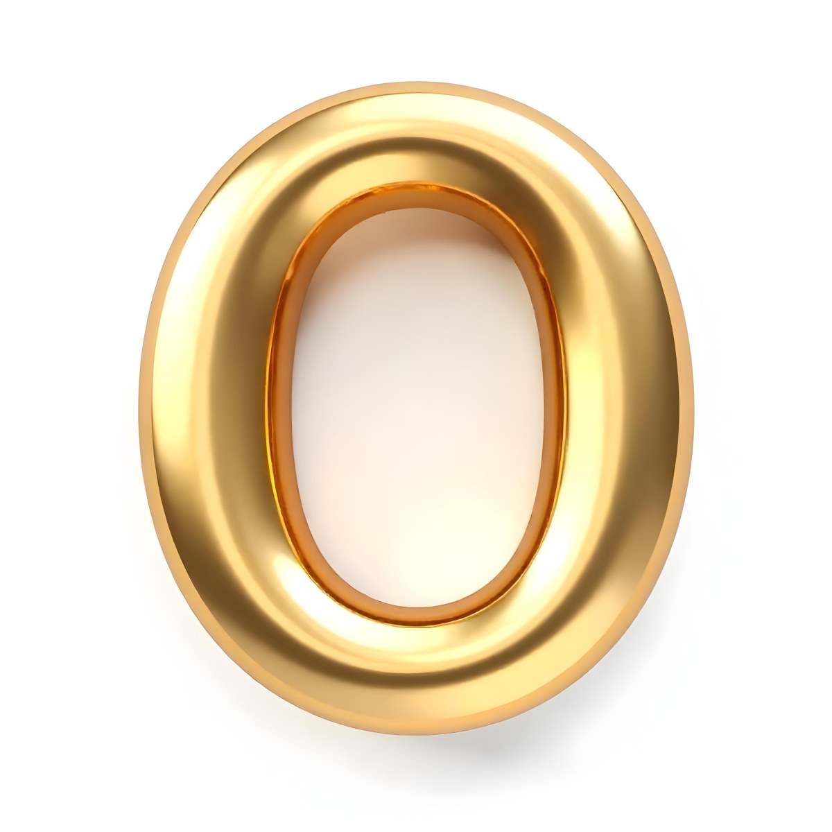 A Golden Letter O Shiny And Reflective Casting Soft Shadows On A White Background Simple And Elegant Design Smooth Surface Rounded Edges Luxurious Appearance 6 6d9d