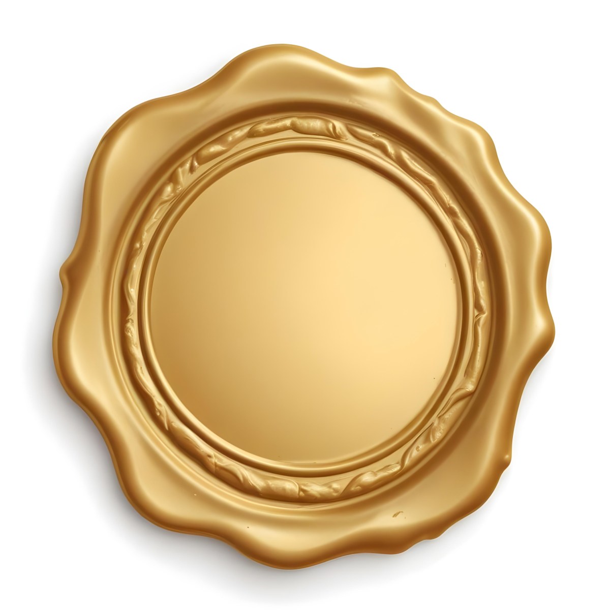 A Golden Wax Seal Or Stamp With A Circular Shape And A Textured Surface 17 2ee0