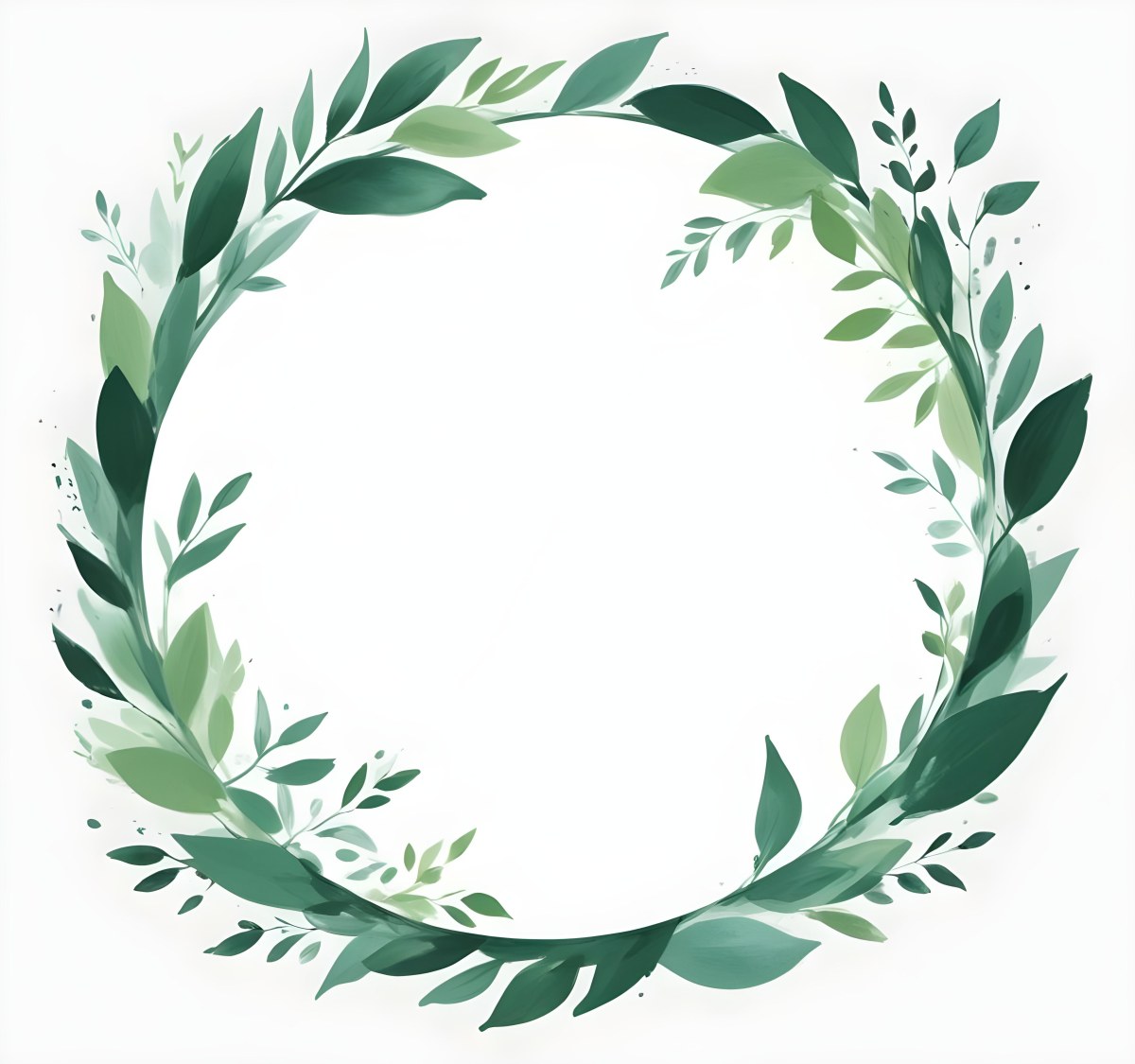 A Green Circle With Leaves On A White Background Perfect For Adding Text Or Images Clean And Simple Design 7 Ca64