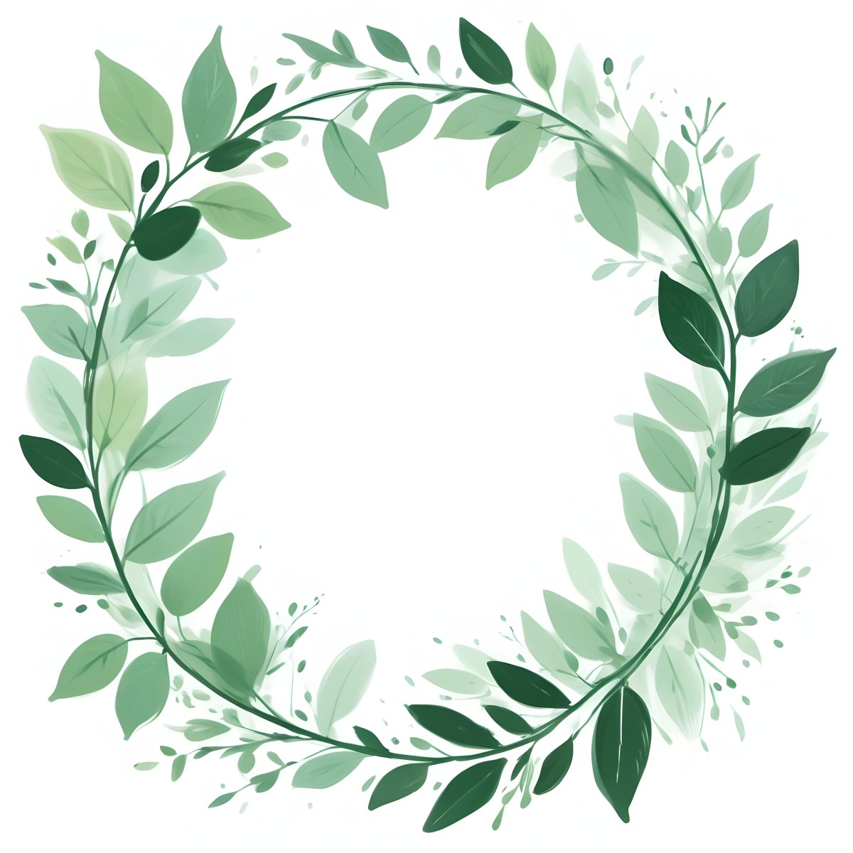A Green Circle With Leaves On The Side The Circle Is Transparent And The Leaves Are A Light Green Color White Background 7 72f9