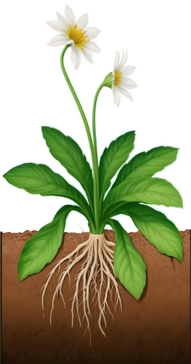 A Green Plant With Large Leaves And A White Flower Emerging From The Soil Showing The Plant S Leaves In Bright Sunlight 7 Fdbd