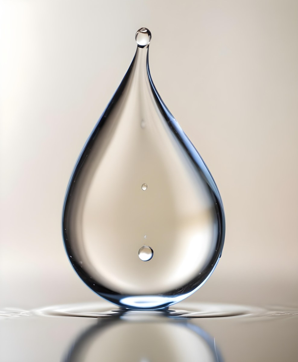 A Large Clear Glass Teardrop Shaped Object Filled With A Golden Liquid 17 A00f