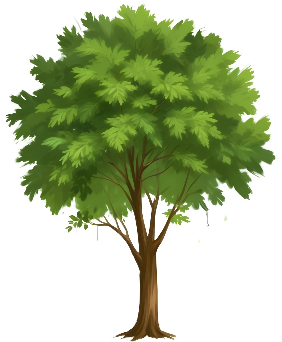 A Large Lush Green Tree With A Thick Trunk And Full Canopy Of Leaves In A Forest Setting With A Blurred Verdant Background 5 5b02