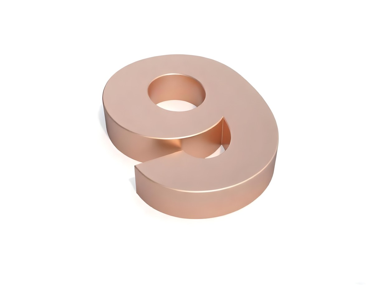 A Metallic Rose Gold Number Nine With Rounded Edges Casting A Soft Shadow On A Plain White Background Clean And Minimalist Design 4 859e