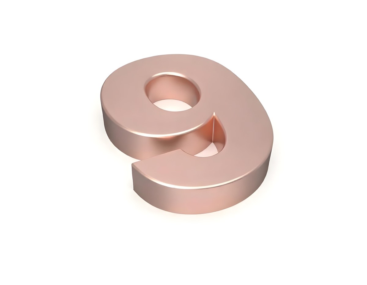 A Metallic Rose Gold Number Nine With Rounded Edges Casting A Soft Shadow On A Plain White Background Clean And Minimalist Design 6 3f59