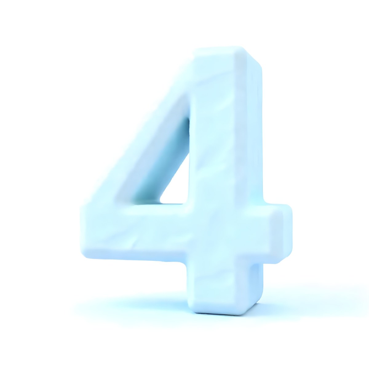 A Number Four Made Of Ice White Color Frozen Texture Isolated On A White Background Clear Details Studio Shot 56 4cad