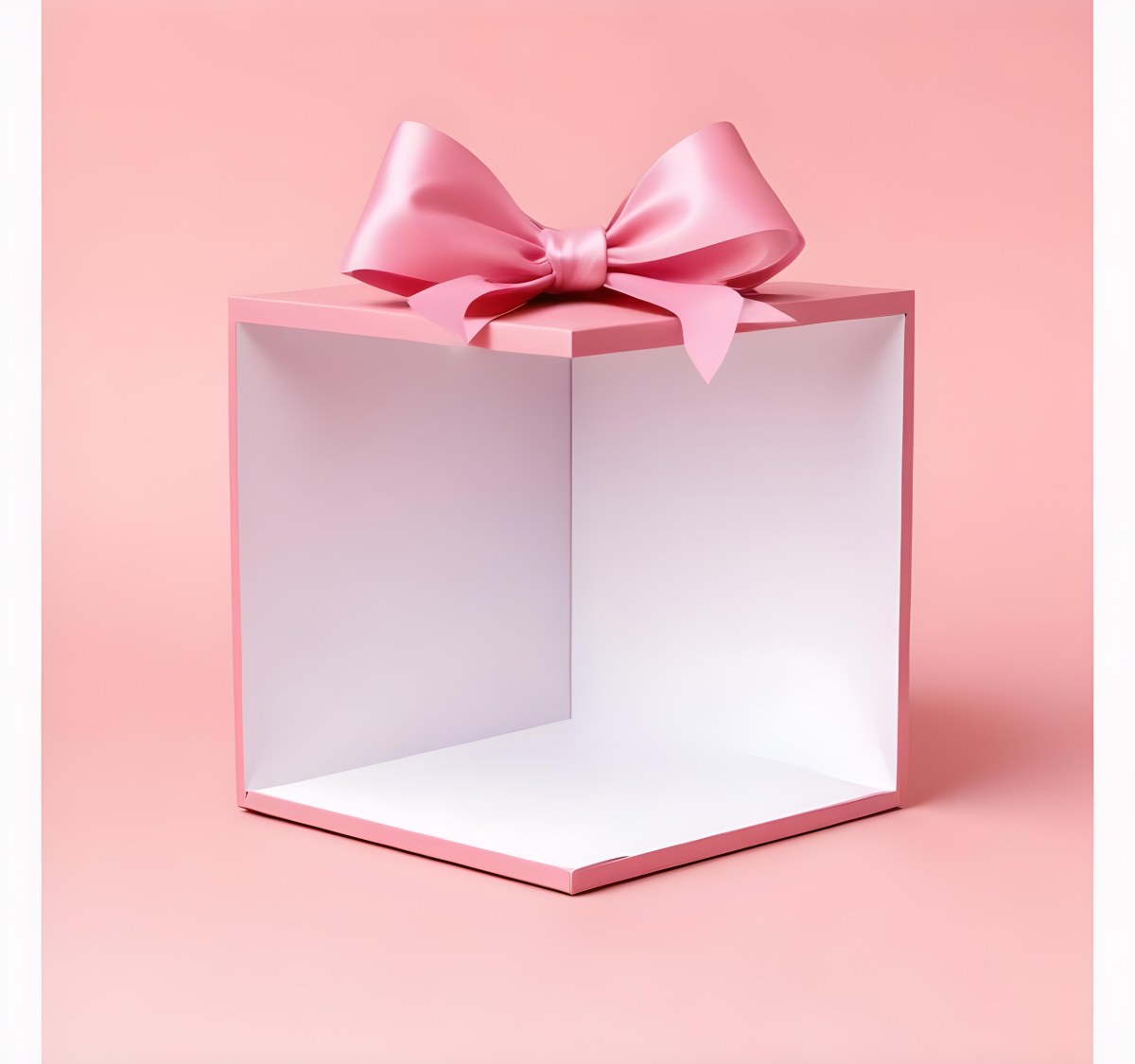 A Pink Gift Box With A Large Pink Bow On A Pink Ba 2 A47f