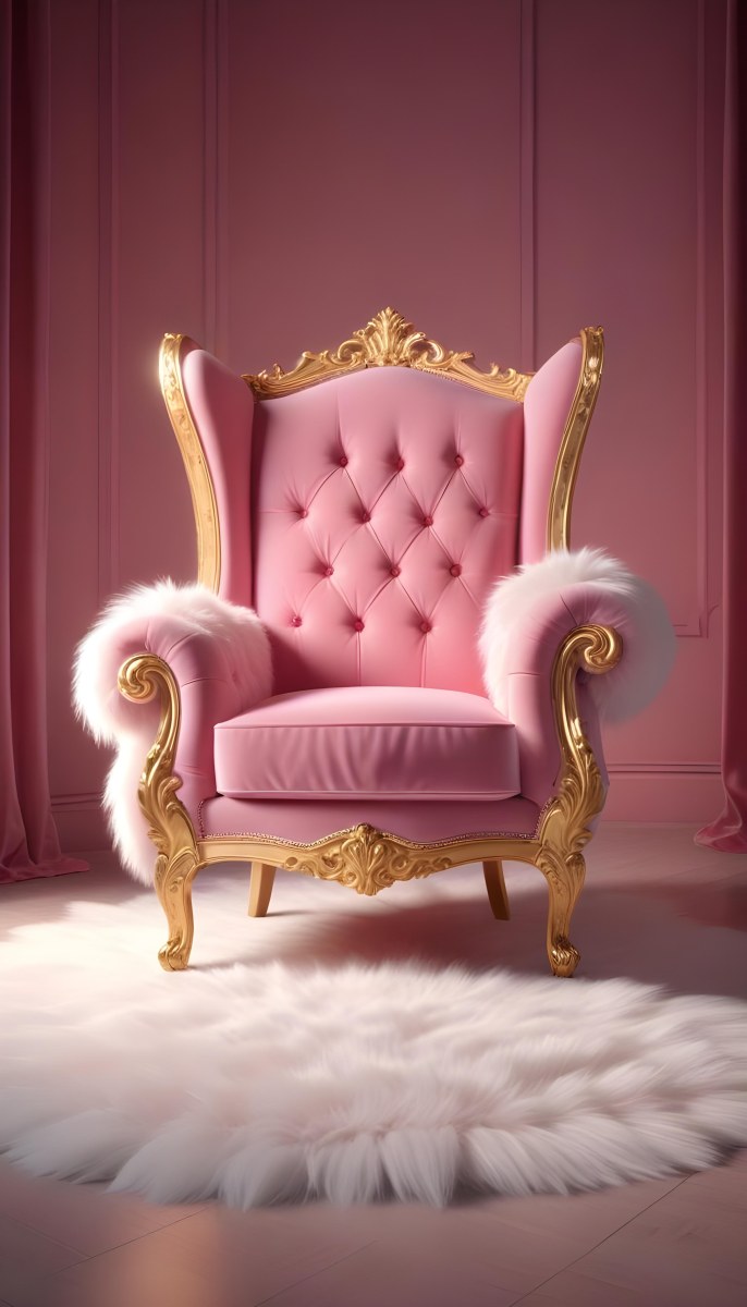 A Pink Velvet Armchair
