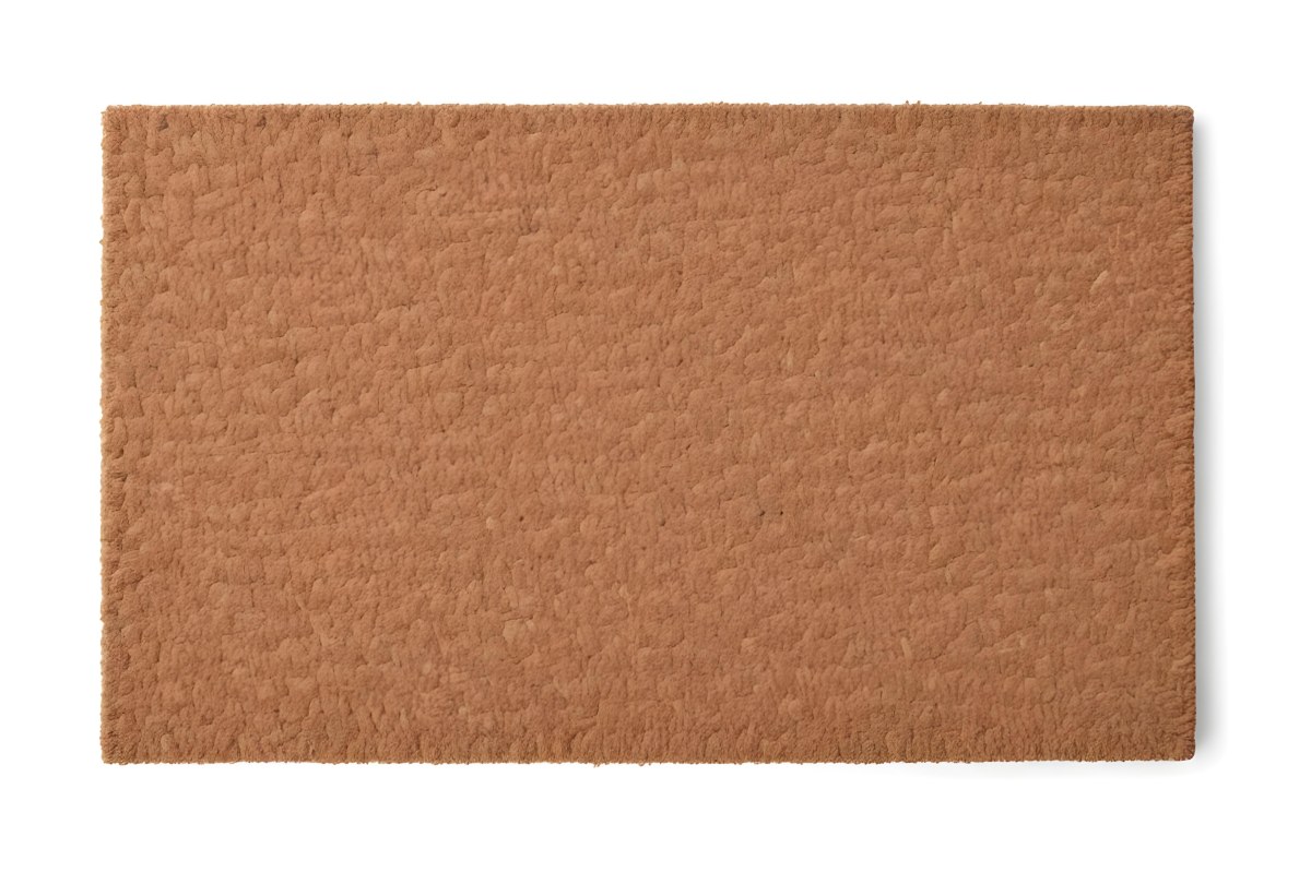 A Rectangular Coir Doormat With A Rough Fibrous Texture Showcasing A Natural Brown Color Placed On A White Surface 1 068c