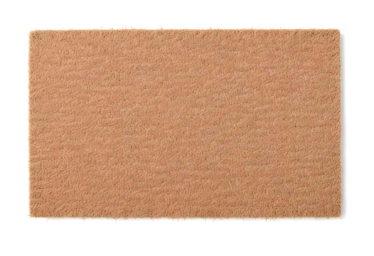 A Rectangular Coir Doormat With A Rough Fibrous Texture Showcasing A Natural Brown Color Placed On A White Surface 29 9ef2