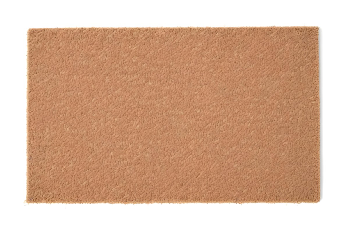 A Rectangular Coir Doormat With A Rough Fibrous Texture Showcasing A Natural Brown Color Placed On A White Surface 32 B24c