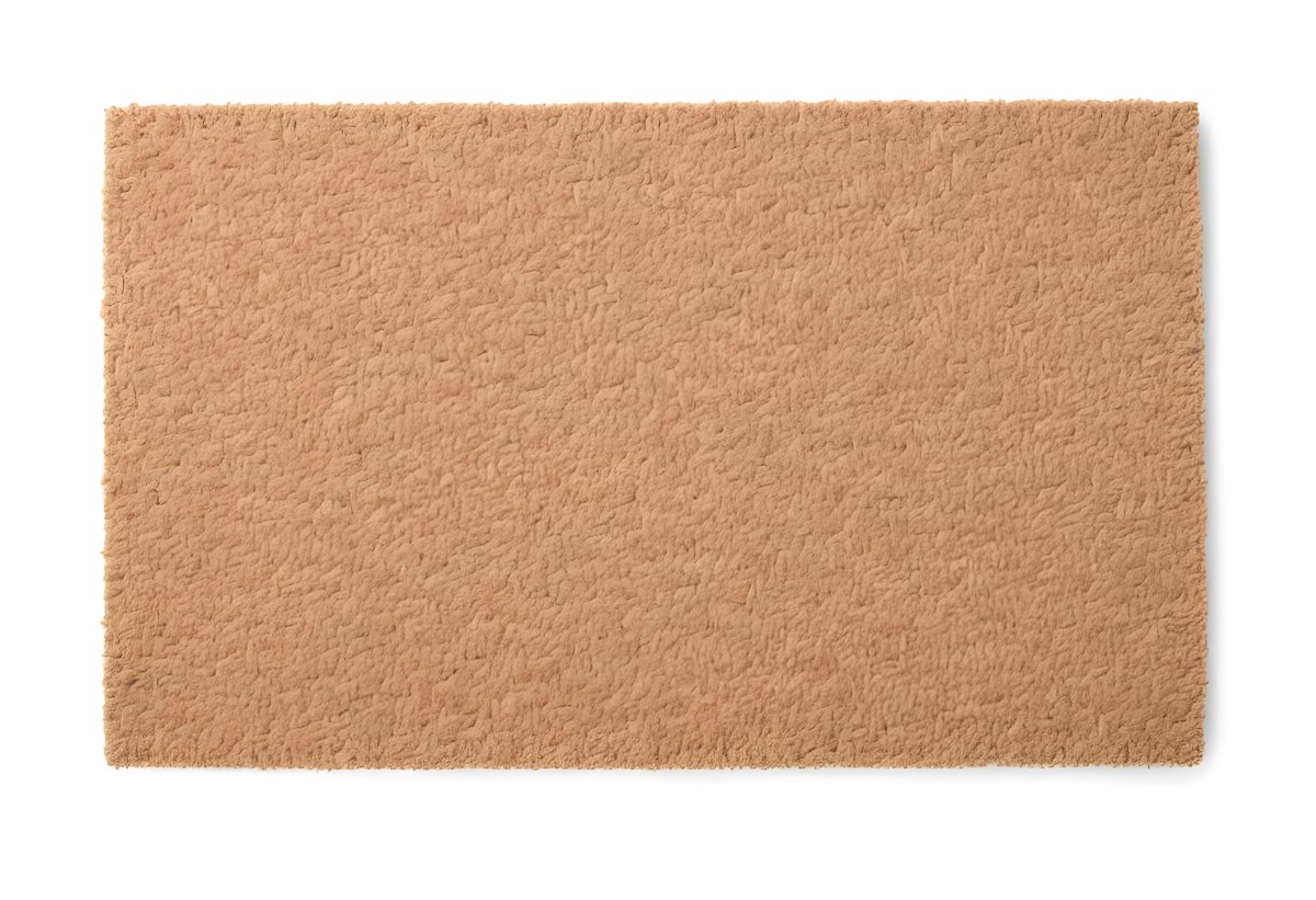 A Rectangular Coir Doormat With A Rough Fibrous Texture Showcasing A Natural Brown Color Placed On A White Surface 34 81cb