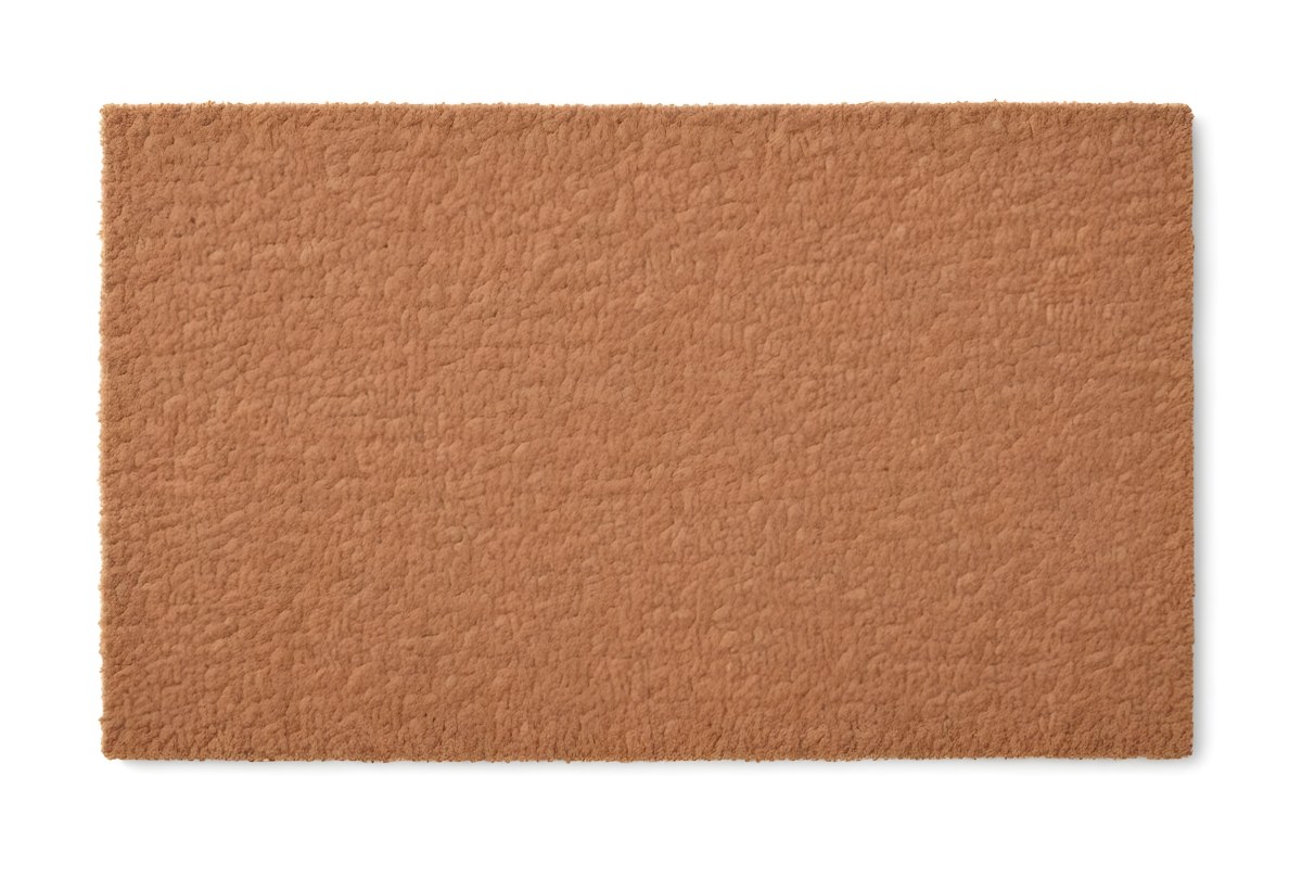 A Rectangular Coir Doormat With A Rough Fibrous Texture Showcasing A Natural Brown Color Placed On A White Surface 35 B33f