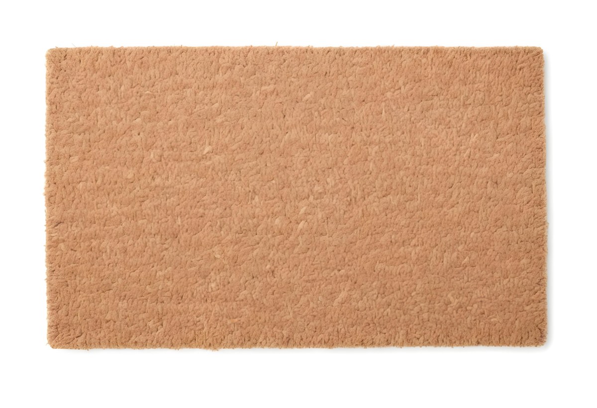 A Rectangular Coir Doormat With A Rough Fibrous Texture Showcasing A Natural Brown Color Placed On A White Surface 8 6cc6