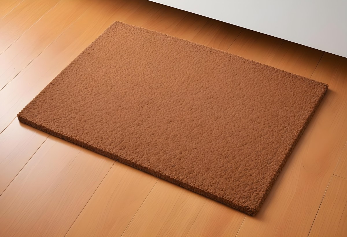 A Rectangular Coir Doormat With A Rough Fibrous Texture Showcasing A Natural Brown Color Placed On A White Surface 9 D39e