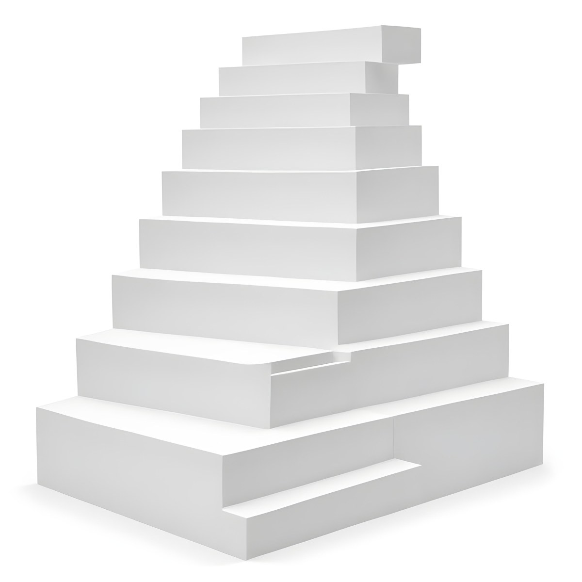 A Set Of White Rectangular Steps Or Stairs Arranged In A Pyramid Shape 20 5e11