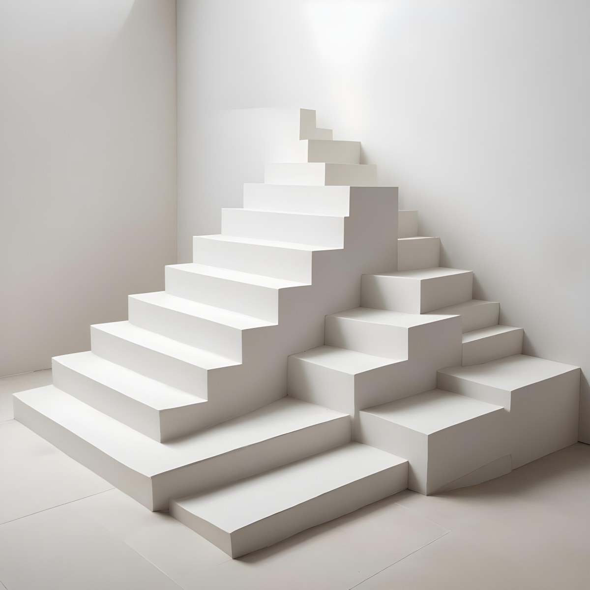 A Set Of White Rectangular Steps Or Stairs Arranged In A Pyramid Shape 26 9d3e